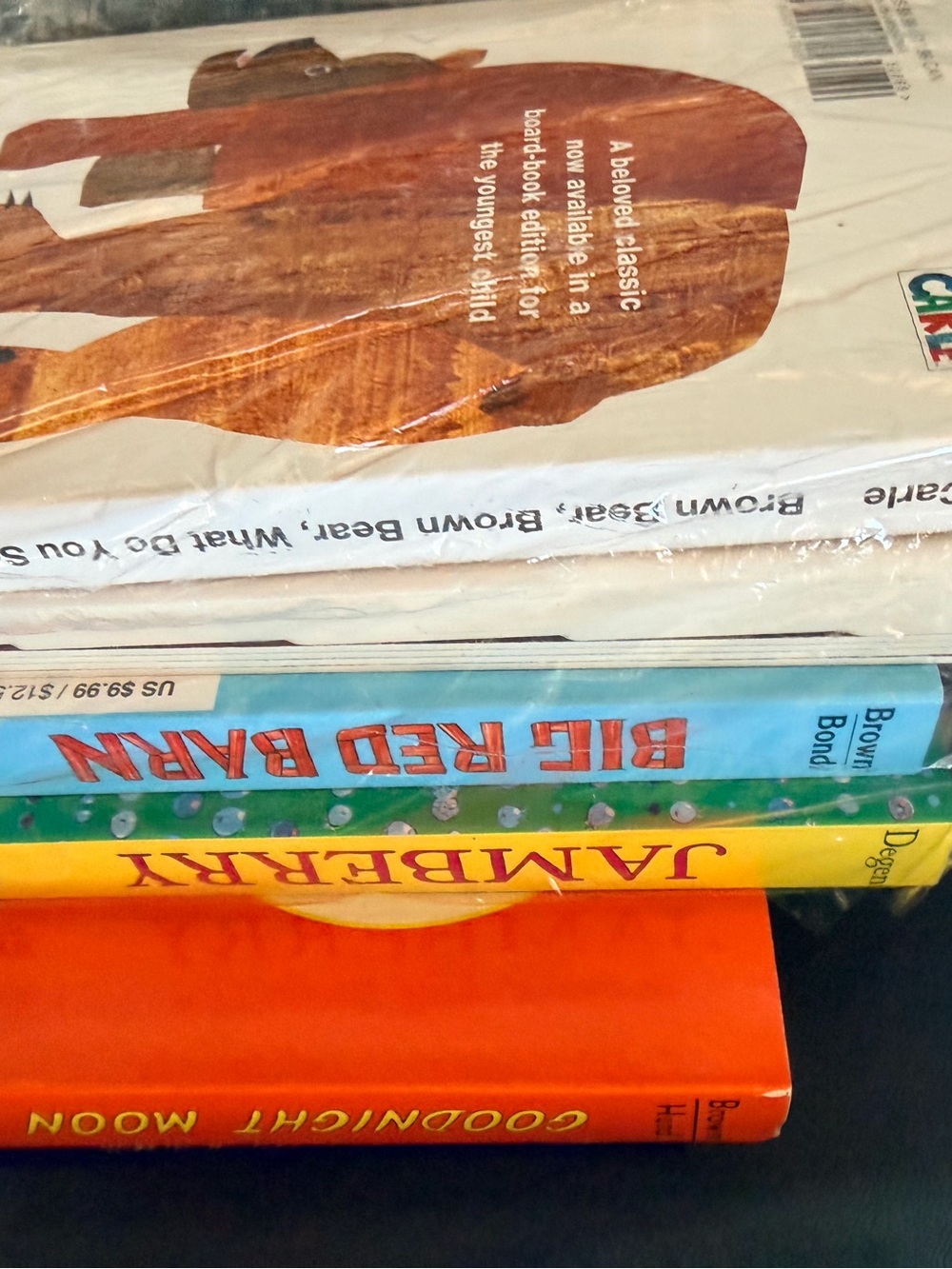 Children's Board Books Stack -Multicolor (Blue, Yellow, White) brown bear